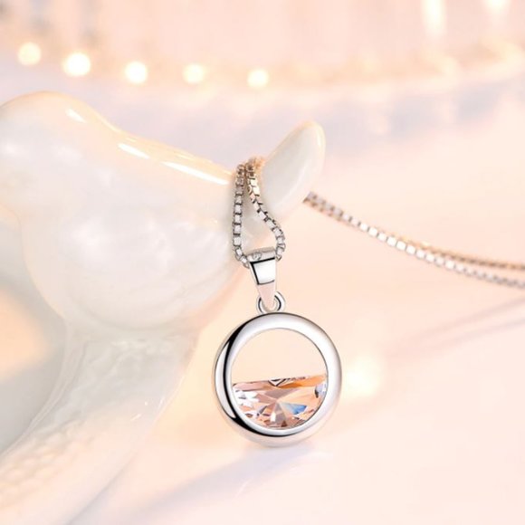 NEW 925 Sterling Silver Crystal Necklace - Picture 4 of 5